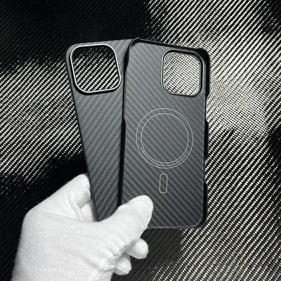 for magsafe Magnetic for iPhone 16 15 14 13 pro max case carbon fiber lens protection aramid fiber