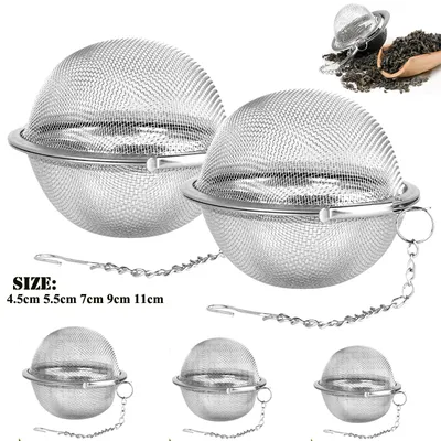 1-5pcs Stainless Steel Tea Infuser Sphere Locking Spice Tea Ball Strainer Mesh Infuser Tea Filter