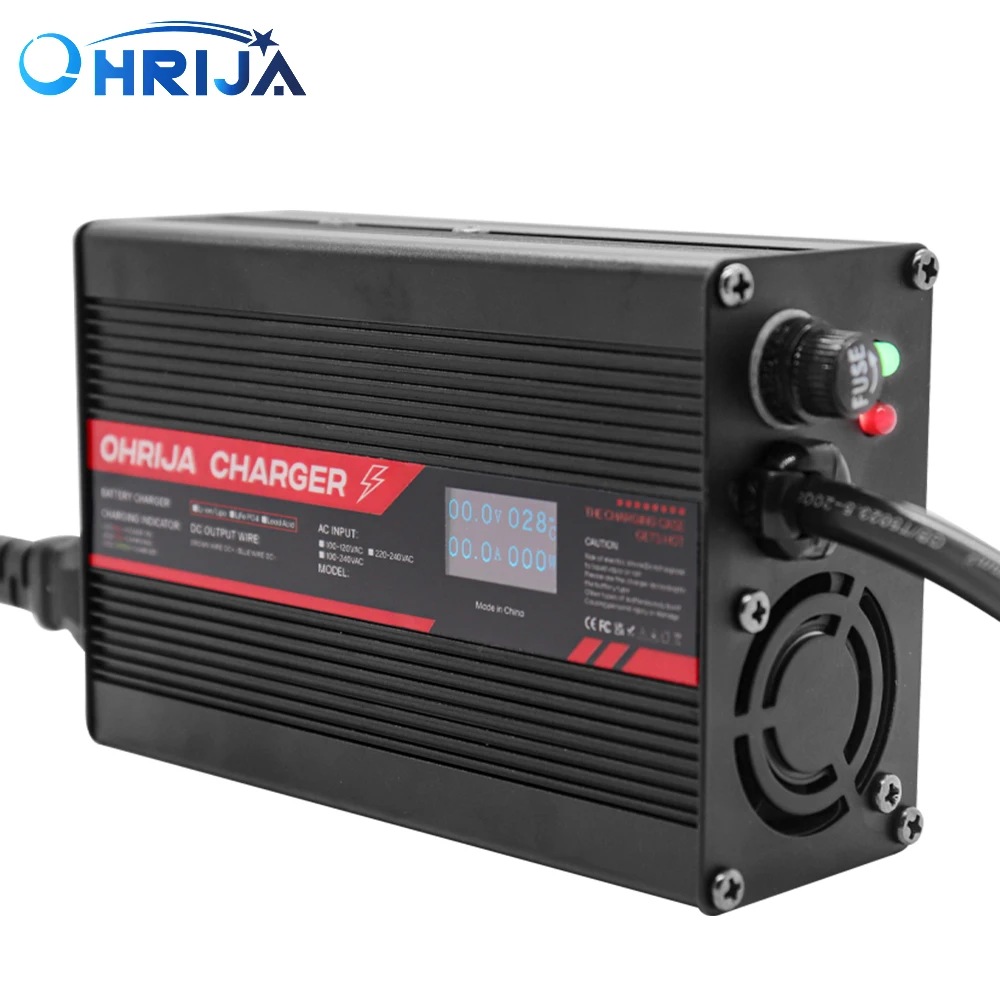 54.6V 5A Charger Smart Aluminum Case Is Suitable For 13S 48V OLED Dispay Li-ion Lipo Battery OLED Display Fast Charger OHRIJA