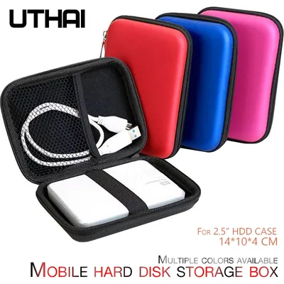 UTHAI 2.5" HDD Bag External USB Hard Drive Disk Storage Bag Carry Usb Cable Case Cover For PC