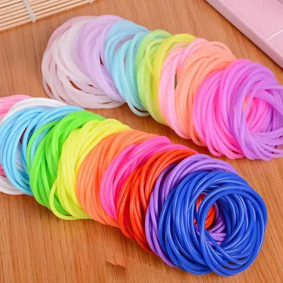 10pcs Colorful Luminous Silicone Wristbands Rubber Ring Noctilucent Extremely Thin Bracelet Hair