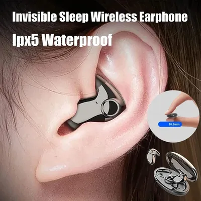 Invisible Sleep Wireless Earphone TWS Bluetooth 5.3 Headphones Hidden Earbuds IPX5 Waterproof Noise