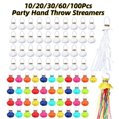 300-20Pcs Streamers Poppers Wedding Confetti Poppers Colorful Hand Throw Streamers No Mess Confetti