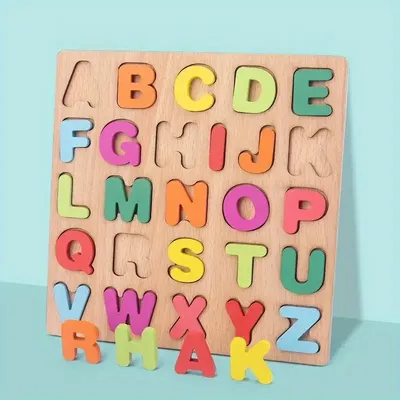 Colorful Alphabet Number Wooden Puzzles Kids Intelligent Matching Game Preschool Children Early