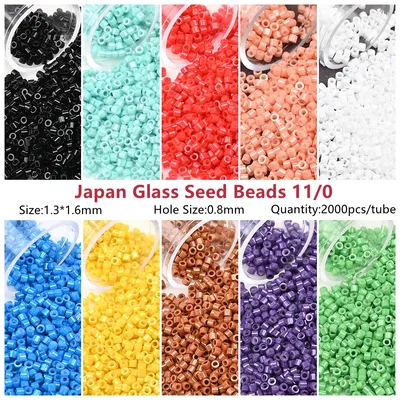 10Grams 11/0 Cylinder Japanese Seed Beads 1.6mm Opaque Tiny Loose Spacer Beads For DIY Jewelry Making Hande Made Decoration