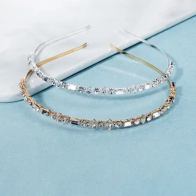 Gold Color Crystal Hair Band Tiara Luxury Rhinestone Zircon Crown Wedding Hair Accessories Jewelry