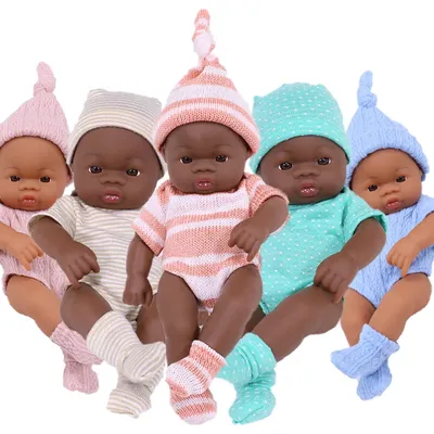 Black Reborn Dolls African Reborn Baby Doll 20cm Dolls Baby Reborn Baby Doll Toys Soft Touch High