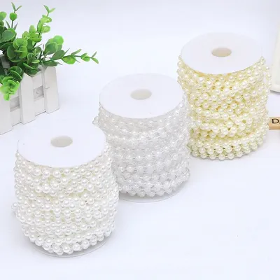5M/Lot 3/4/5/6/8mm Mini Imitation Pearl Beads Chain Garland Pearl Beads For Wedding Party Decor