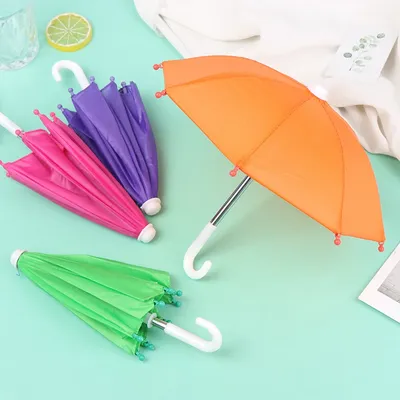 1Pc Baby Doll Rain Gear Toy Umbrella Mini Umbrella Doll Accessories Children Multicolor Toy Clothing