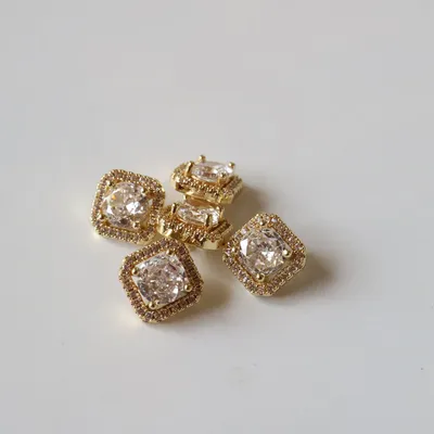 5pc/lot Luxury small rhinestone buttons for clothing Cubic zircon shank button Decorative CZ sewing buttons for shirt cuff link