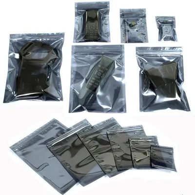 50~100PCS Anti-static Shielding Ziploock HDD Packaging Bag ESD Instruments Chip Electronic