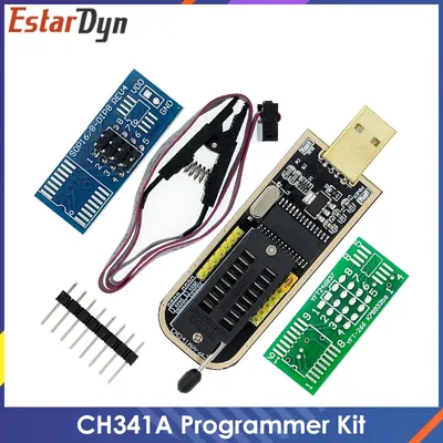 CH341A 24 25 Series EEPROM Flash BIOS USB Programmer Module + SOIC8 SOP8 Test Clip For EEPROM 93CXX