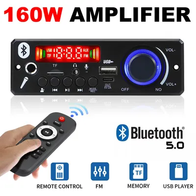 Bluetooth 5.0 MP3 Decoder Board 2* 80W Amplifier Audio Player 12V DIY MP3 Player Car FM Radio Module