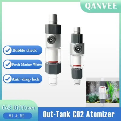 Qanvee CO2 Diffuser Atomizer System Plant Aquarium Fish Tank Reactor Shrimp Turtle Kit Accessories