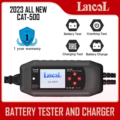 Lancol CAT-500 12V Battery Tester 8A Battery Charger Maintainer Fully Automatic Trickle Charge For