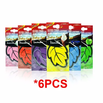6PCS/3PCScar accessories interior Car Air Freshener Natural scented tea paper Auto Hanging Vanilla