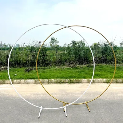 Metal Circle Stand Wedding Arche Round Balloon Arch Flower Gold Background Arch DIY Frame Birthday