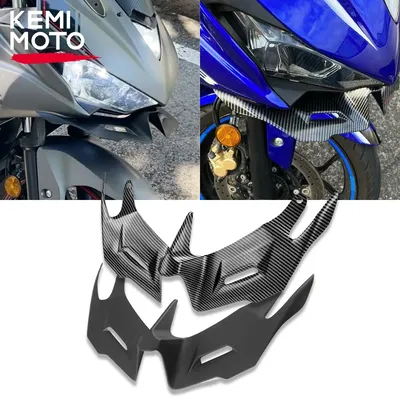 For YAMAHA YZF-R3 YZF-R25 2014-2018 Fairing Aerodynamic Winglets Front Cover Carbon Fiber Style