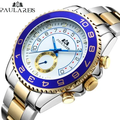 Automatic Watch for Men Mechanical Stainless Steel Casual Yellow Gold Blue Master Business Reloj Hombre Free Shipping Items