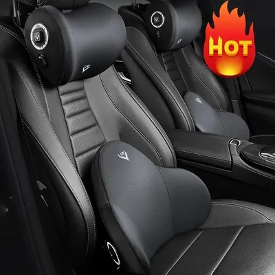 Car Electric Massage Neck Pillow Cushion Vibration Headrest Support Lumbar Seat Back Cushion Vehicle