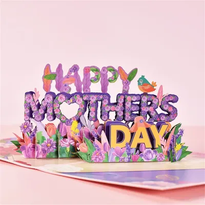 Gifts Anniversary Pop Up Mom Floral Bouquet Wife Invitation Card Greeting Cards Mothers Day Cards