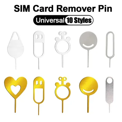 10 Style SIM Card Remover Practical SD Card Tray Eject Pin Ultra-light Cards Pin SIM Card Tray