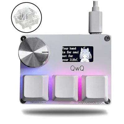 Gateron KS-20 White Switches SayoDevice OSU O3C Rapid Trigger Magnetic Switches Keyboard With Knob