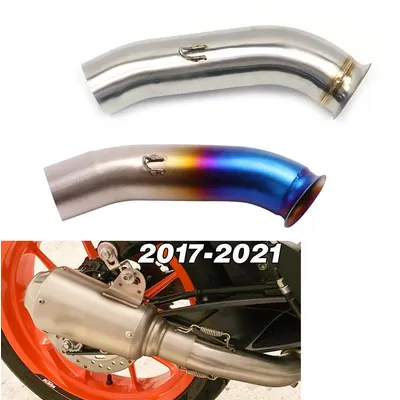 RC390 Motorcyle Exhaust Muffler Middle Link Pipe 51mm Inlet Connect Pipe For KTM DUKE RC 125 250 390