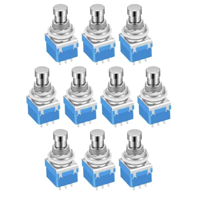 DaierTek 10PCS Guitar Effect Pedal 3PDT Footswitch 9 Pin Latching Stomp Push Button Foot Switch True