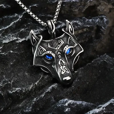 Celtic Wolf Head Accessories Viking Amulet Titanium Steel Pendant Nordic Stainless Steel Jewelry Wholesale Men's Pendant