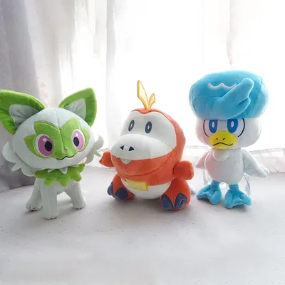 Pokemon Sword&Shield Plush Sprigatito Quaxly Fuecoco Peluche Doll Scorbunny Grookey Sobble Fingers