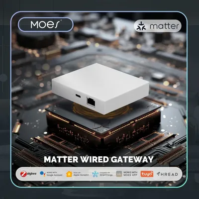 MOES Tuya Zigbee Matter Thread Gateway Smart Home Bridge Matter Hub Support Voice Control Siri