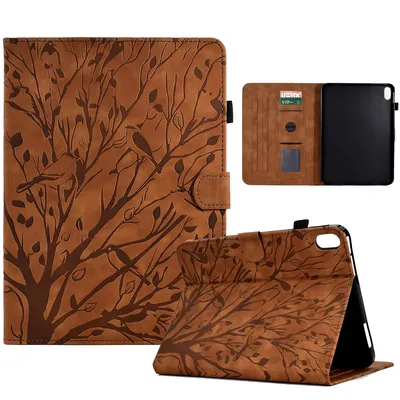 Embossed Tree Leather Wallet Case for Ipad 10”2 Case 9th 10.9 10th Air3 Pro 10.5 9.7 5th 6th Mini 6