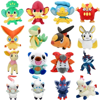 Kawaii Pokemon Victini Snivy Deerling Emolga Tepig Soft Plush Toys Pansear Pansage Panpour Zorua