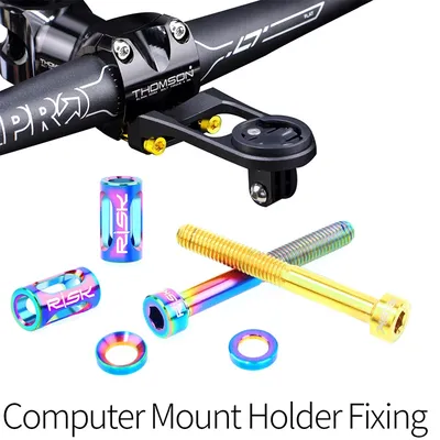 RISK M5X40mm Titanium Alloy Bike Computer Holder Extended Fixing Screw Set Bicycle Stem Extension