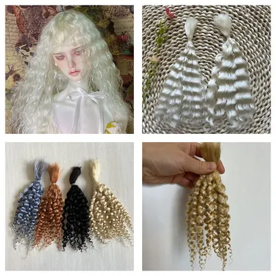 Latest Many Colors Culry White Reborn Dolls Mohair Black Brown Colors DIY BJD Doll Reborn Doll Hair
