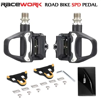 RACEWORK Road Bike Pedal Nylon Bicycle Locking pedals Cycling Bearing Cleats Clipless Pedal For SPD