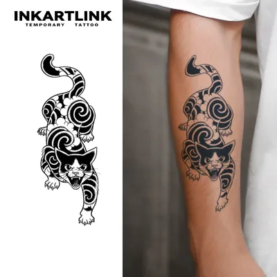 Cat temporary tattoo sticker, waterproof magic tattoo, lasts to 15 days fake tattoo, semi permanent tattoo