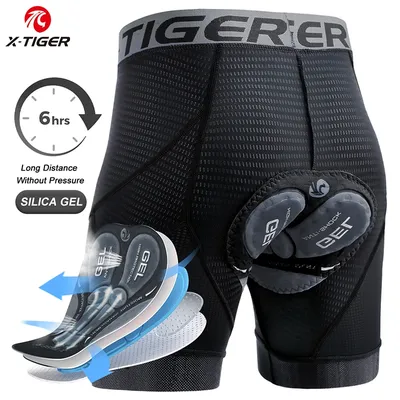 X-TIGER Men's Cycling Underwear Shorts 5D Padded Sports Riding Bike Bicycle MTB Liner Shorts with