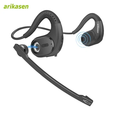 Wireless Bluetooth Headsets with Microphone Detachable Mute Button Open Ear Trucker Headphones for