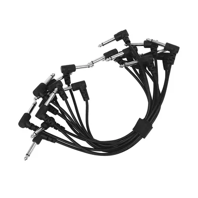 10 Pcs Universal Black 6.35mm Guitar Effects Connector Cable 15cm 30cm 50cm Audio Cable Durable