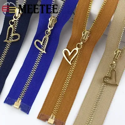 4Pcs 3# Metal Zippers 15-70cm Auto Lock Zipper For Sewing Bags Purse Down Decoration Zips Repair Kit