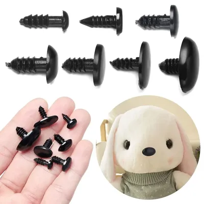 50/100 pcs Crafts Plastic Oval Dog Noses Threaded Animals Eyes For DIY Dolls Toys Cute Bear Buttons Toy DIY Safety Doll Noses