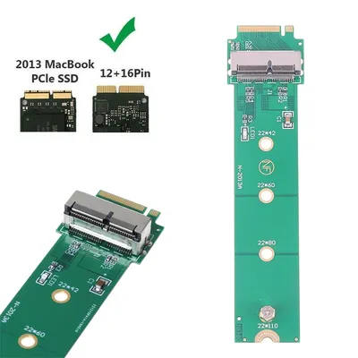 1 Pc For MacBook Air Pro 12+16 Pins SSD To M.2 Key M (NGFF) PCI-e Adapter Converter Card For PC