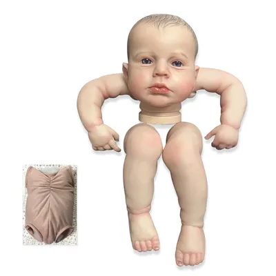 NPK 19inch Finished Reborn Baby Doll Size Already Painted Awake Loulou Lifelike Soft Touch Flexible