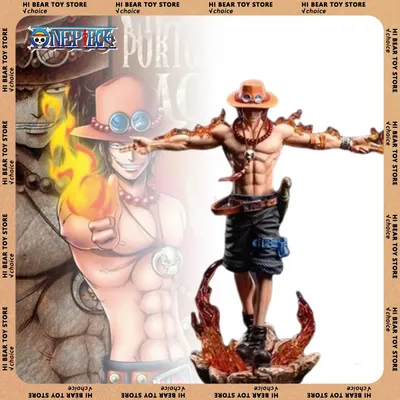 One Piece Figures Ace Anime Figure Portgas D Ace Action Figures Gk Figurine 28cm Pvc With Light