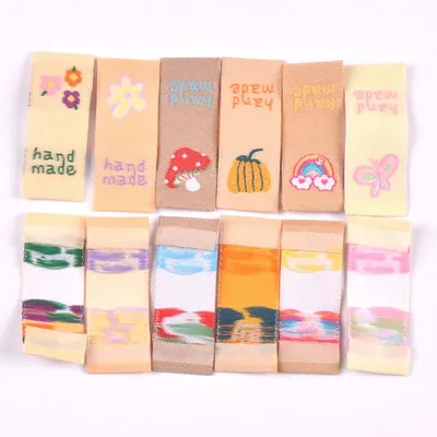 50pcs Lovely Butterfly/Rainbow Pattern Embroidery Labels Garment Sewing Accessories Clothes Bag Shoe