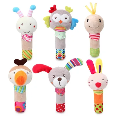Baby Rattles Toys 0-24 Months Mobile Hanging Bed Stroller Toddler Grab Ability Training Plush Toys