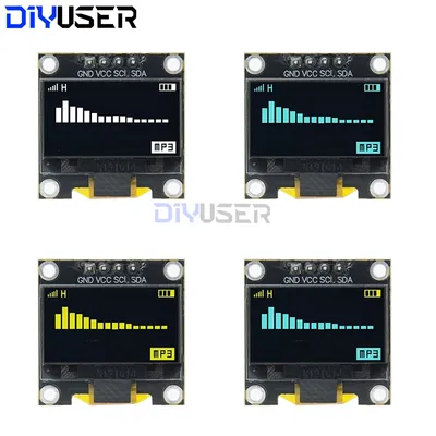 DIYUSER 0.96 Inch OLED SSD1306 White/Blue/Yellow 128X64 IIC I2C Serial Display Module 12864 LCD