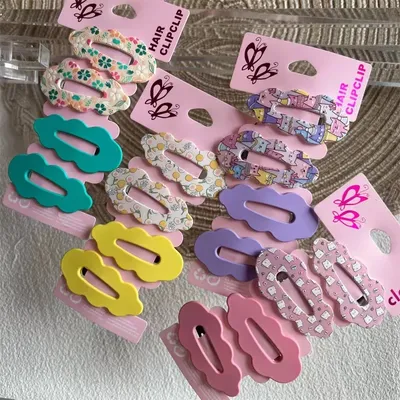 2023 New Cartoon Cute Printed Hairpins Set Women Girls Child Hairgrips Hair Clips Pins Barrettes